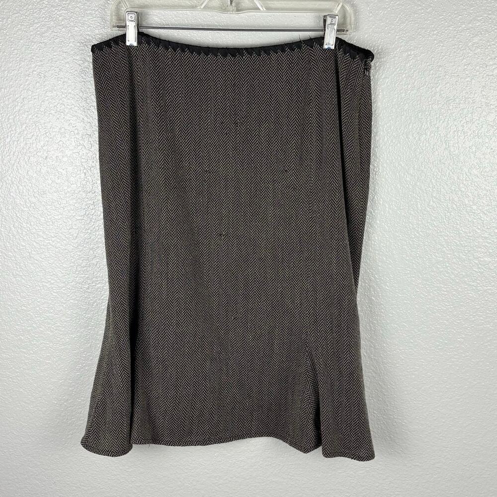 Carlisle US Women's Size 16 Black Grey Lined Wool Skirt FLAWED - See Description
